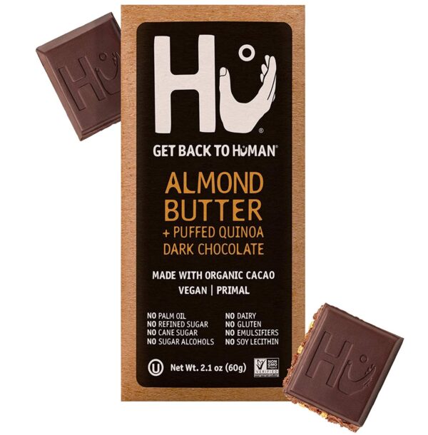 vegan gluten-free almond butter dark chocolate bar hu