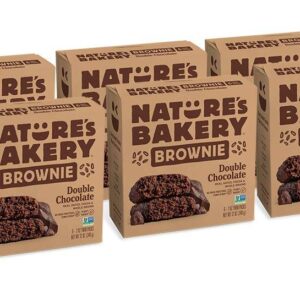 vegan double chocolate brownie 6 pack natures bakery