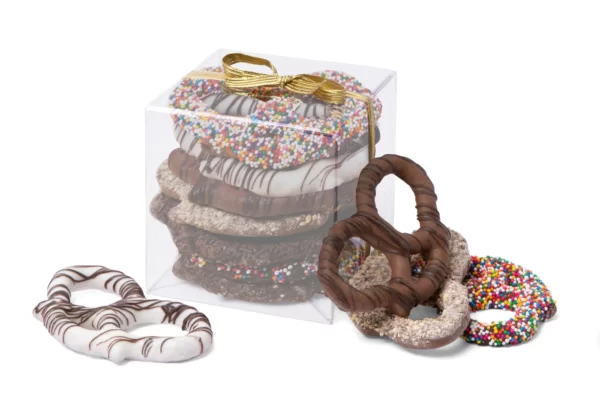 gourmet chocolate pretzel gift box