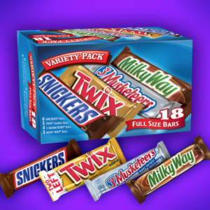 snickers twix 3 musketeers milky way full size bars variety pack
