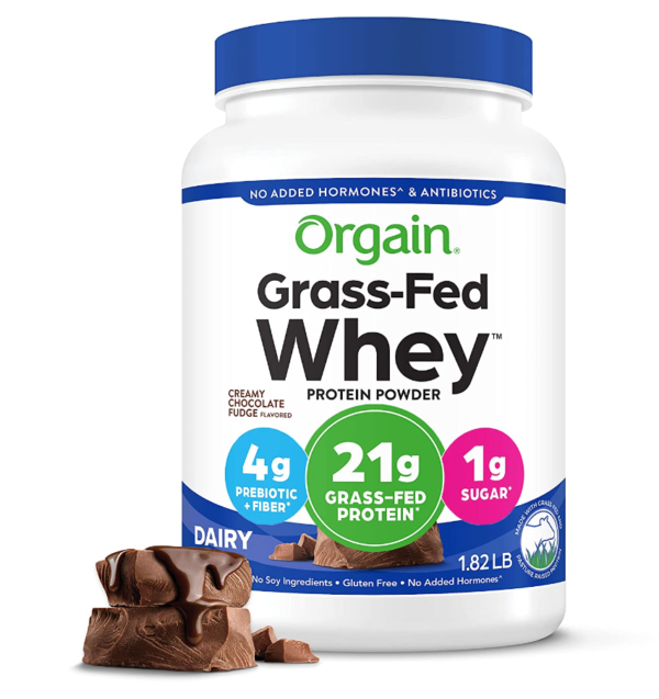 orgain whey protein grass fed chocolate fudnge
